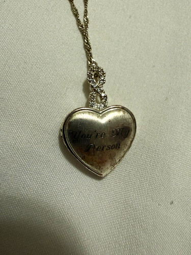 Silver tone heart photo - tone,
